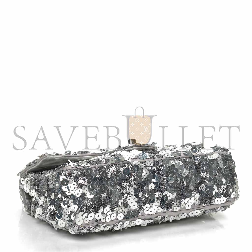 Ch*el sequin classic small flap silver (21*14*8cm)